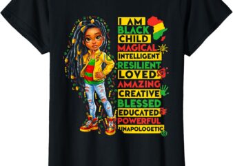I Am Black Child History Month African American Girls T-Shirt