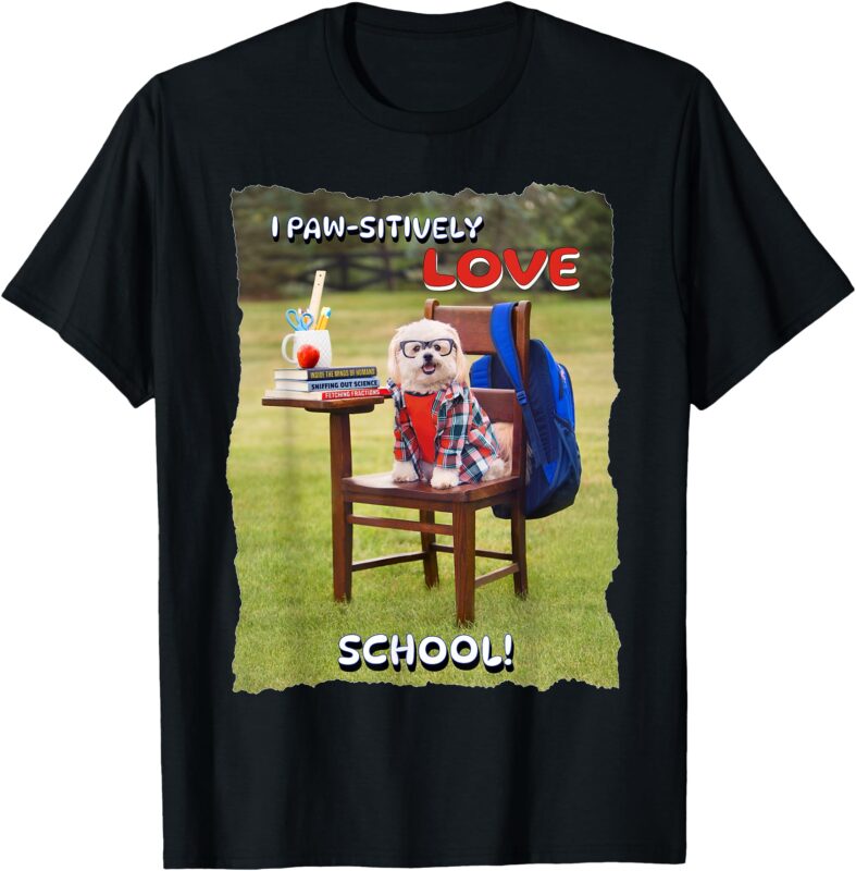 I Love School Cute Dog T-Shirt