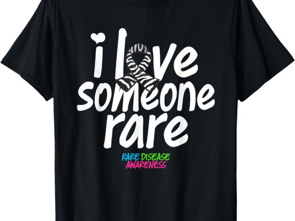 I love someone rare zabra ribbon rare disease awareness t-shirt
