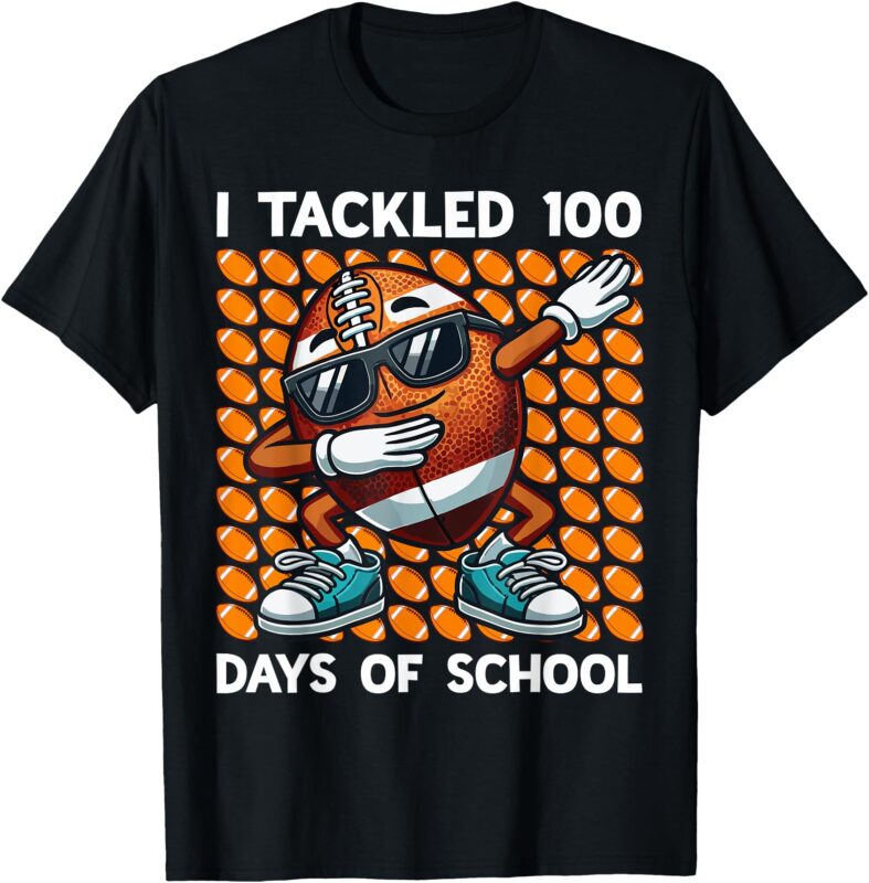 I Tackled 100 Days of School Football 100 Days of School T-Shirt
