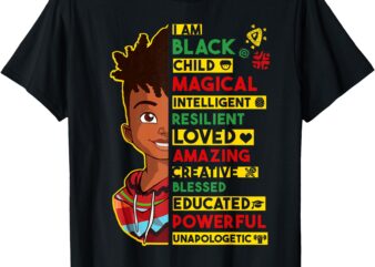 I am Black History Month Shirt Kids Boys African American T-Shirt