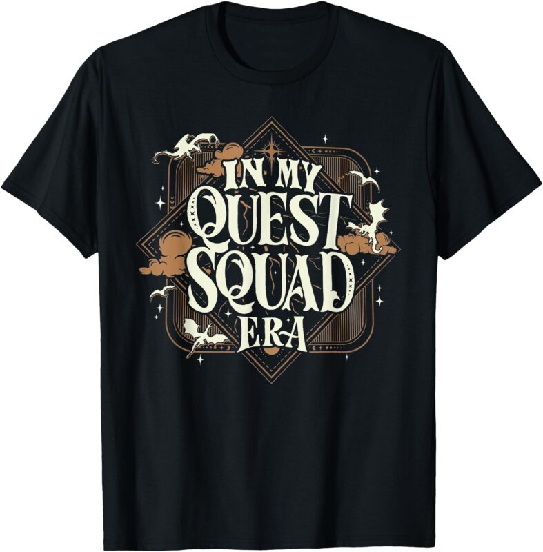 In My Quest Era Vintage Fantasy Book Squad Funny Bookish T-Shirt