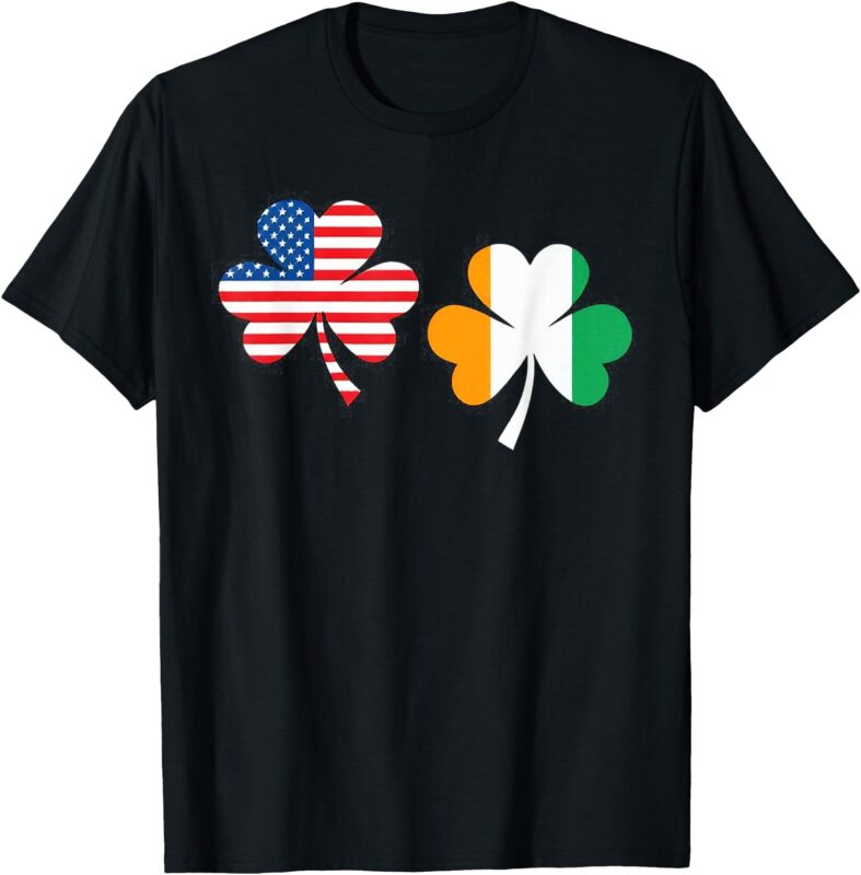 Irish American Flag Shamrock USA Ireland St Patricks Day T-Shirt