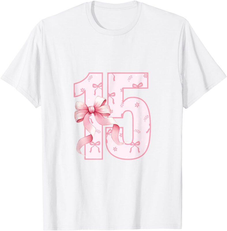 It’s My Birthday Girl Coquette Girly Pink Coquette Bow 15th T-Shirt