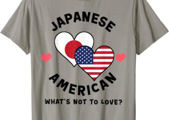 Japanese American What’s Not To Love Heart Flags T-Shirt