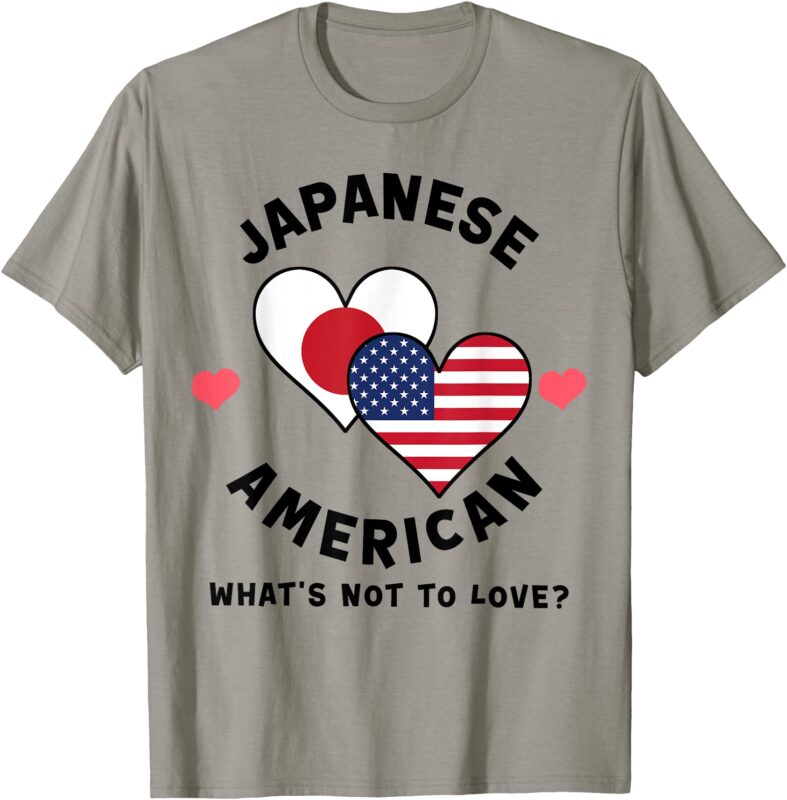 Japanese American What’s Not To Love Heart Flags T-Shirt