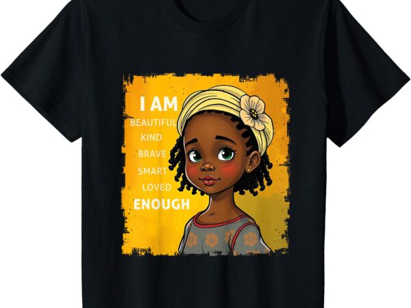 Kids i am beautiful girls black history month african american t-shirt