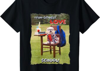Kids I Love School Cute Dog Shirt for Students T-Shirt