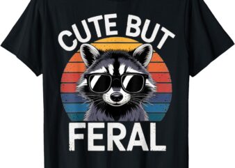 Kids Racoon Tee Cute But Feral Raccoon Funny Toddler Boy T-Shirt