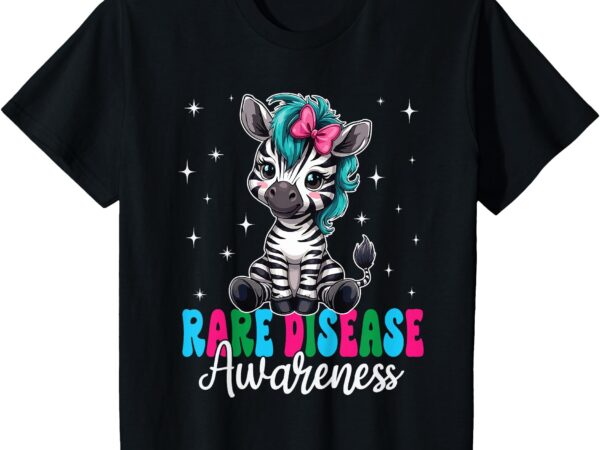 Kids rare disease awareness shirt boys girls cute zebra ribbon t-shirt