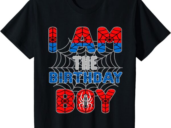 Kids spider web birthday party i’m the birthday boy t-shirt
