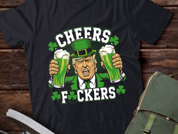Lb33-cheers fuckers st patricks day funny beer drinking trump t shirt vector graphic