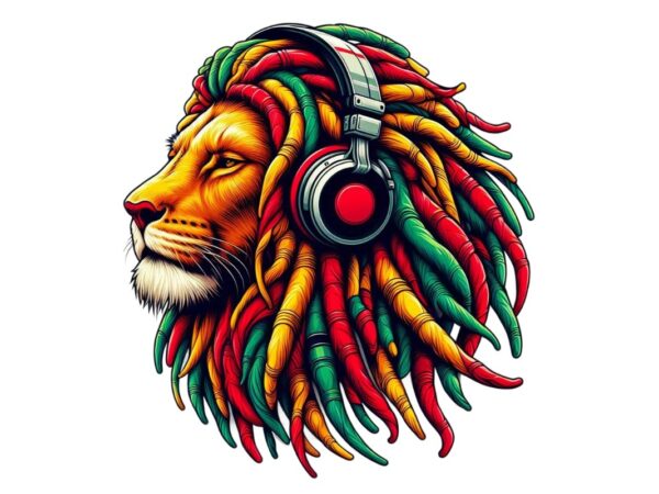 Colourful vintage punk lion t-shirt design download instantly retro vintage t-shirt illustration clipart crafted for print on demand website
