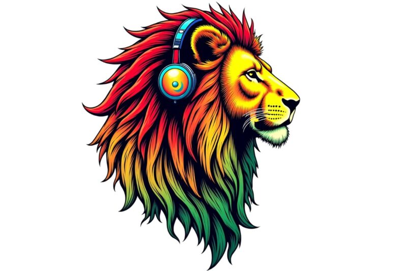 Trendy Retro Lion Graphics t-shirt design jpeg & png designs – download instantly
