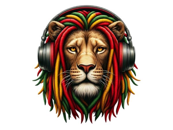 Colourful vintage lion punk t-shirt design download instantly Colourful vintage lion punk t-shirt design download instantly