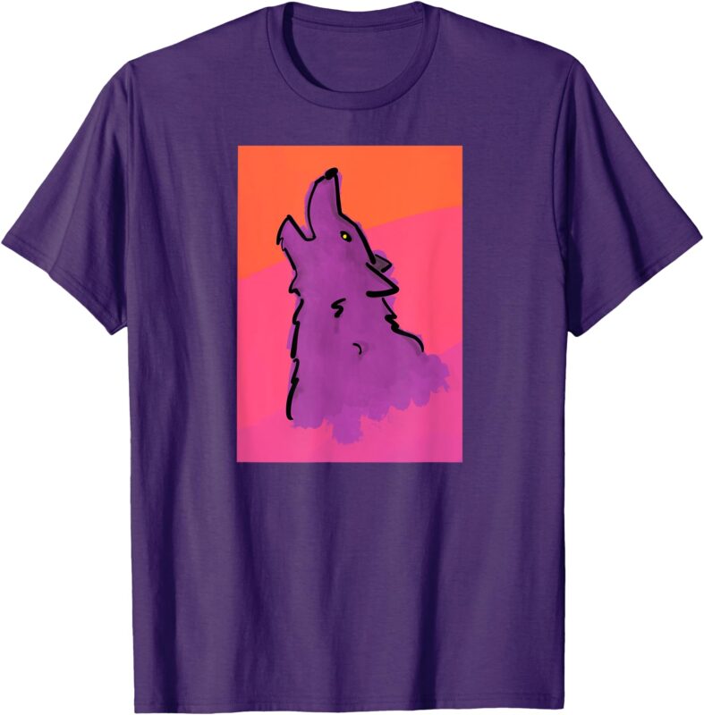 Lonely Wolf Print T-Shirt
