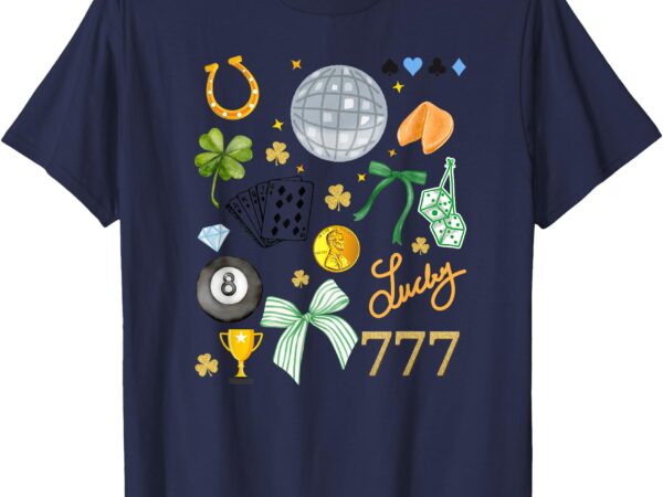 Lucky girl fortune good luck charms collage t-shirt