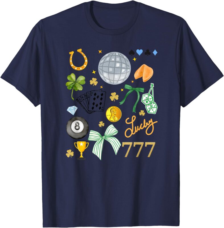 Lucky Girl Fortune Good Luck Charms Collage T-Shirt