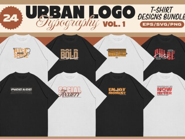 Urban logo typography t-shirt designs bundle vol. 1