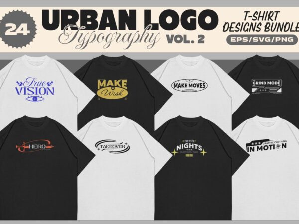 Urban logo typography t-shirt designs bundle vol. 2