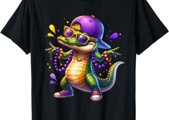 Mardi Gras Boys Men Alligator Mardi Gras T-Shirt