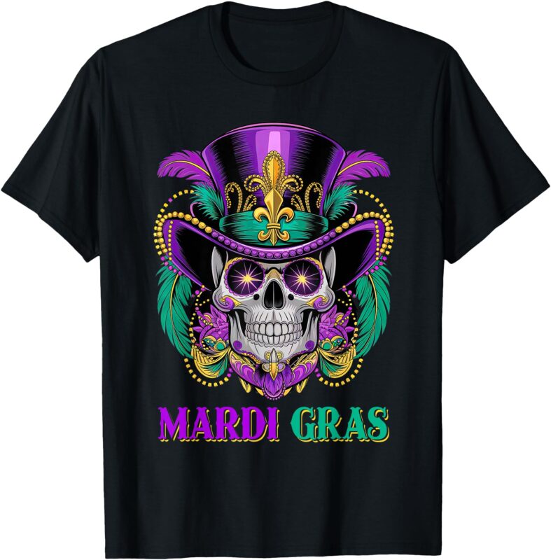 Mardi Gras Costume Sugar Skull Carnival New Orleans Trip T-Shirt