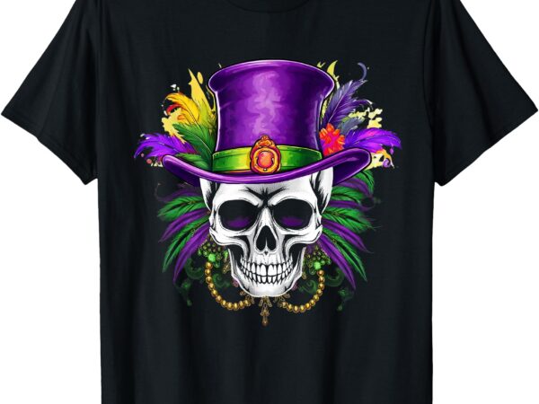 Mardi gras skull carnival tuesday new orleans trip men women t-shirt