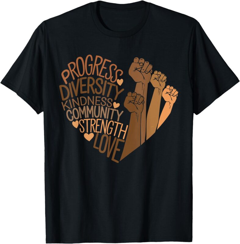 Melanin African Women Black History Fists Diversity Equity T-Shirt