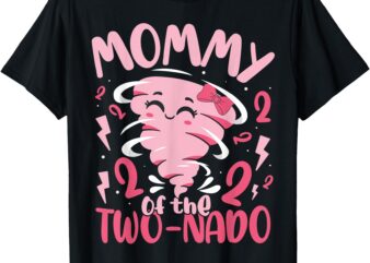 Mommy of the Two-nado Tornado Theme 2nd Birthday Party Kids T-Shirt