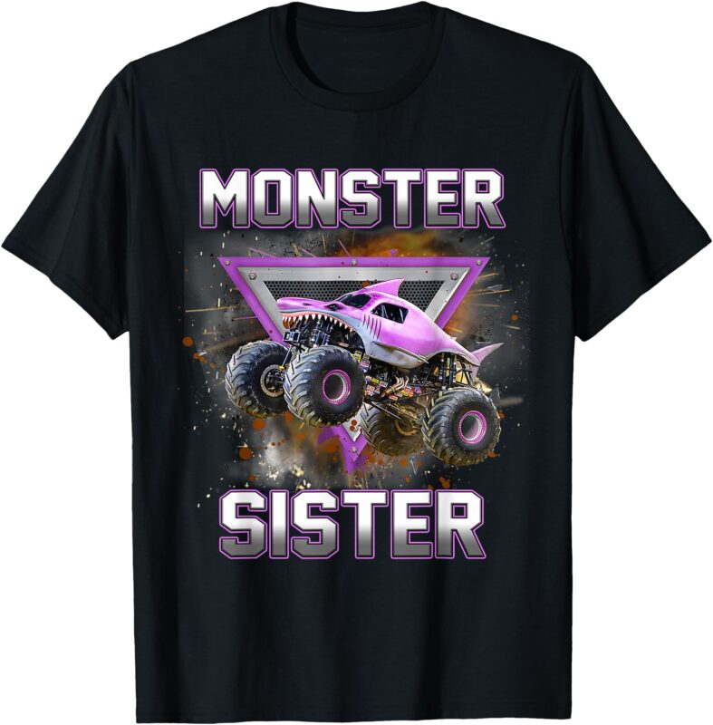 Monster Truck Sister Shark Monster Truck Are My Jam Truck T-Shirt