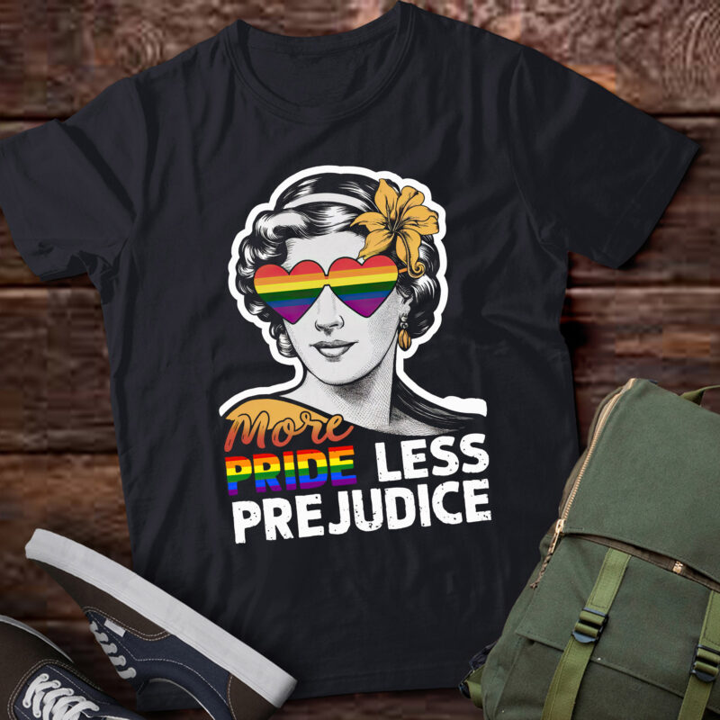 More Pride Less Prejudice LGBTQ Proud Ally Pride Month Lesbian pa74
