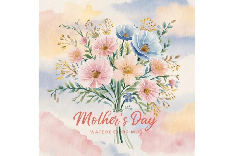 Passion Mother’s Day Watercolour Illustration T-shirt design