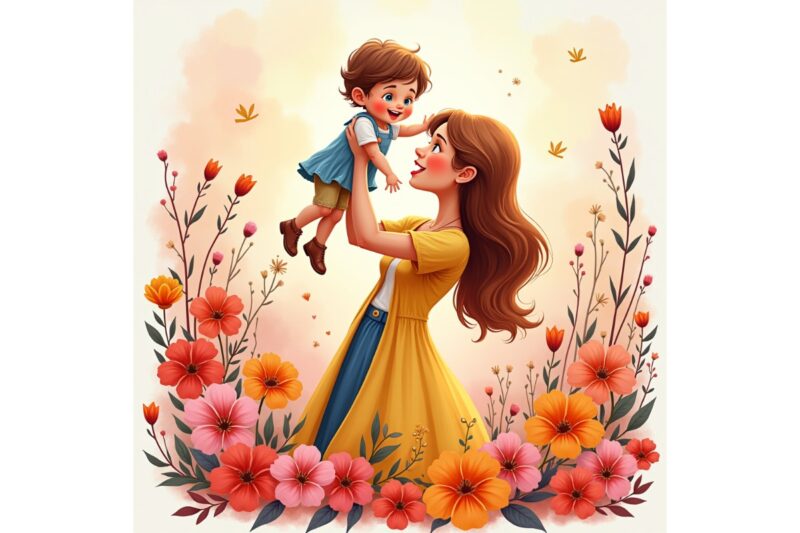 Colourful Mother’s Day Watercolour t-shirt design download instantly