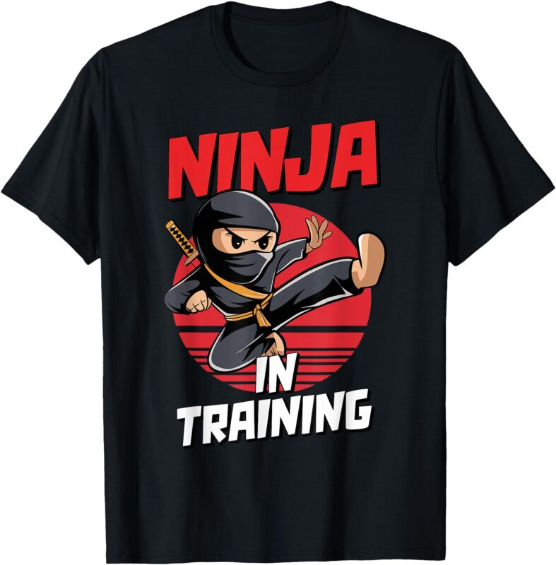 Ninja In Training Costume Party Warrior Boys Girls Kids T-Shirt