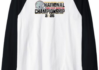 Ohio State Buckeyes CFP National Championship 2025 White Raglan Baseball Tee