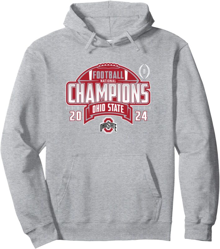 Ohio State Buckeyes National Champs 2024 CFP Success Gray Pullover Hoodie