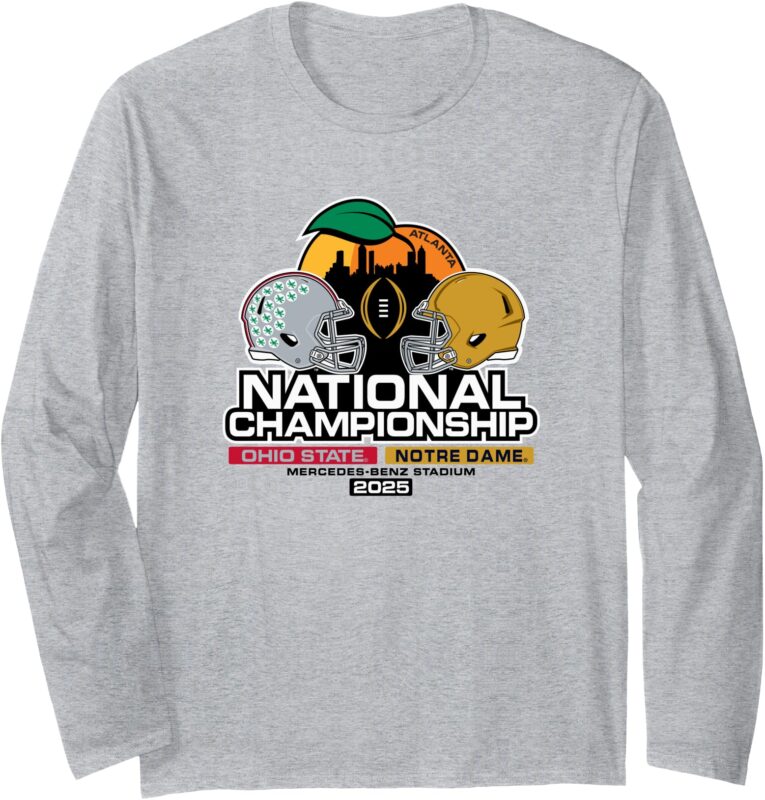 Ohio State vs Notre Dame National Championship 2025 Gray Long Sleeve T-Shirt