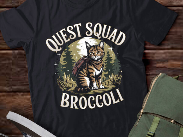 Pa29 quest fantasy squad broccoli funny cat t shirt illustration