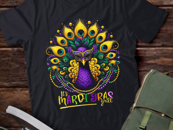 Pa44 its mardi gras y’all peacock costume kids women mardi gras t shirt illustration