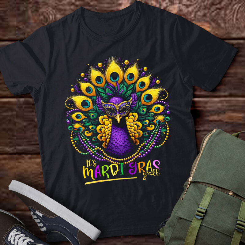 PA44 Its Mardi Gras Y’All Peacock Costume Kids Women Mardi Gras