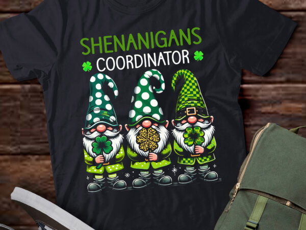 Pa68-st patricks day lucky shamrock shenanigans gnomes t shirt illustration