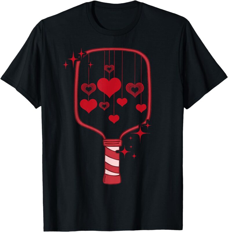 Pickleball Paddle Heart Valentines Day Racquetball Men Women T-Shirt