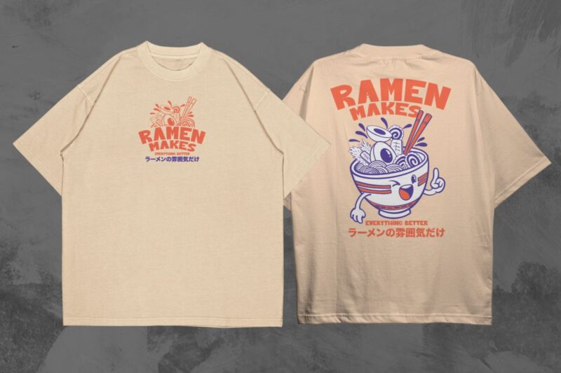 VINTAGE RAMEN T-SHIRT DESIGNS BUNDLE