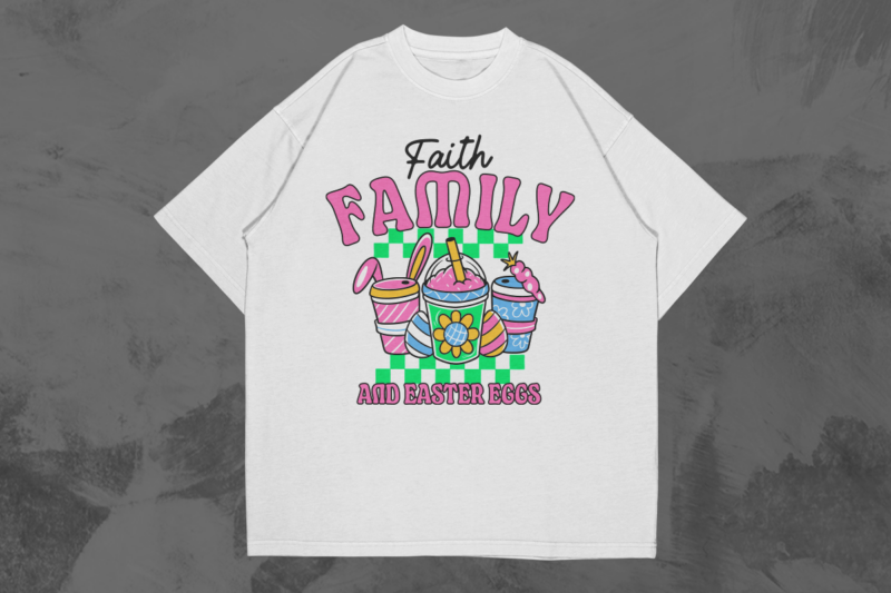 Easter Retro 90’s T-shirt Designs Bundle