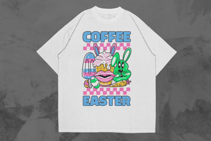 Easter Retro 90’s T-shirt Designs Bundle