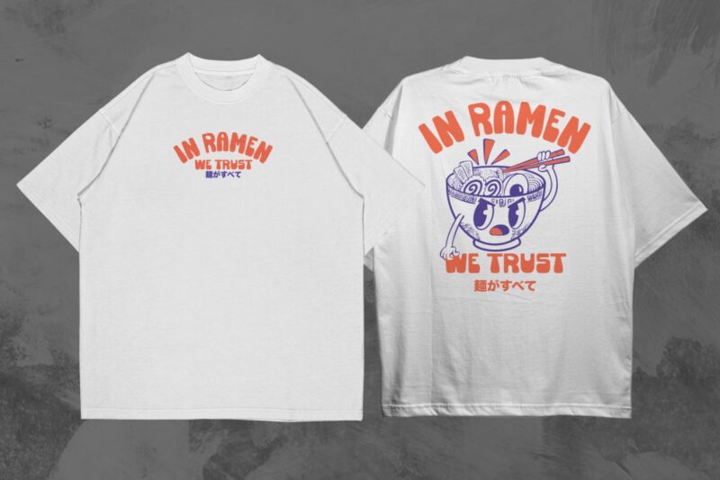 VINTAGE RAMEN T-SHIRT DESIGNS BUNDLE