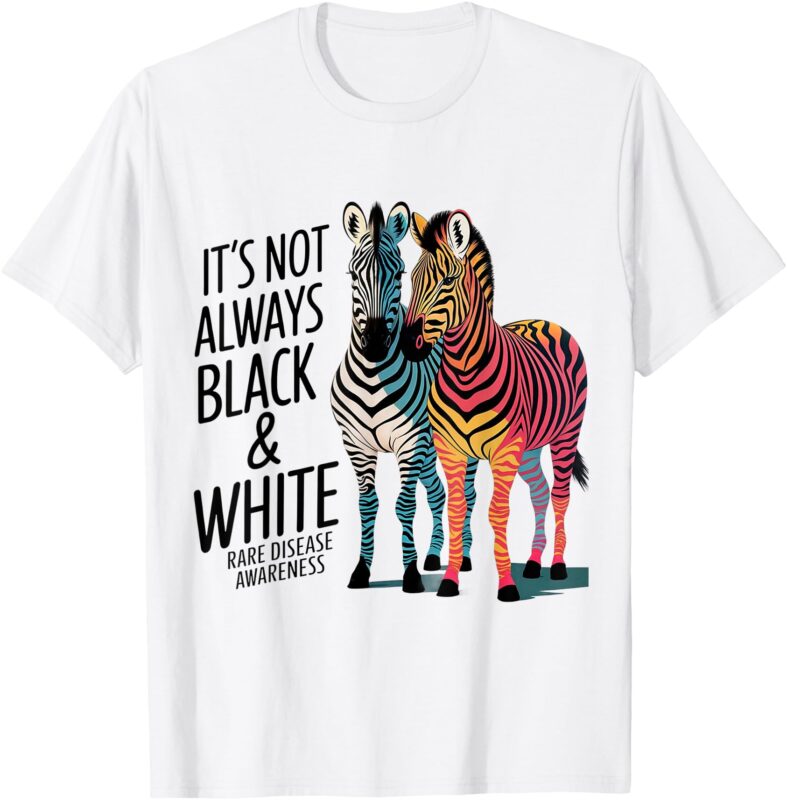 Proud Rare Disease Awareness Zebra Ribbon Support 2025 T-Shirt