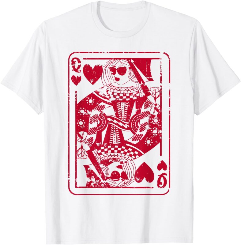 Queen Of Hearts Valentines Day Cool V-Day Couple Matching T-Shirt