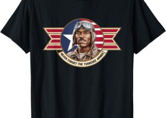 Retro Black Airmen Black History World War 2 Tuskegee Pilots T-Shirt