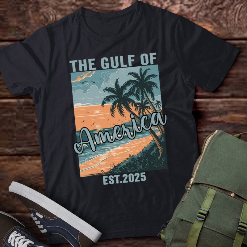 Retro Gulf Of USA America Est 2025 American Flag Gulf Mexico lb48